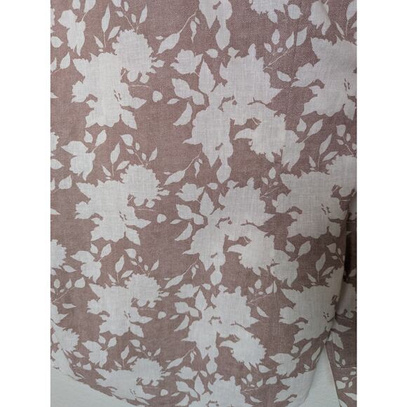 NWT Ingram Italian Linen Cotton Floral Beige Button Down Slim Fit Men Sz EU 40 - Picture 7 of 9